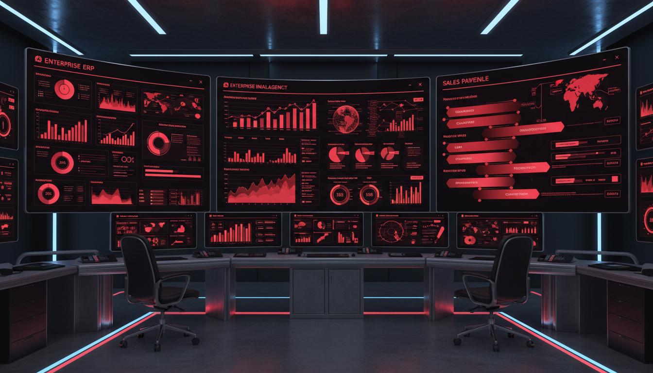 ERP Enterprise Dashboard with Finance, Inventory, HR, Sales Analytics