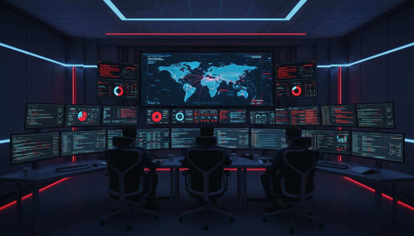 yLinx Security Operations Center SOC with threat monitoring dashboards